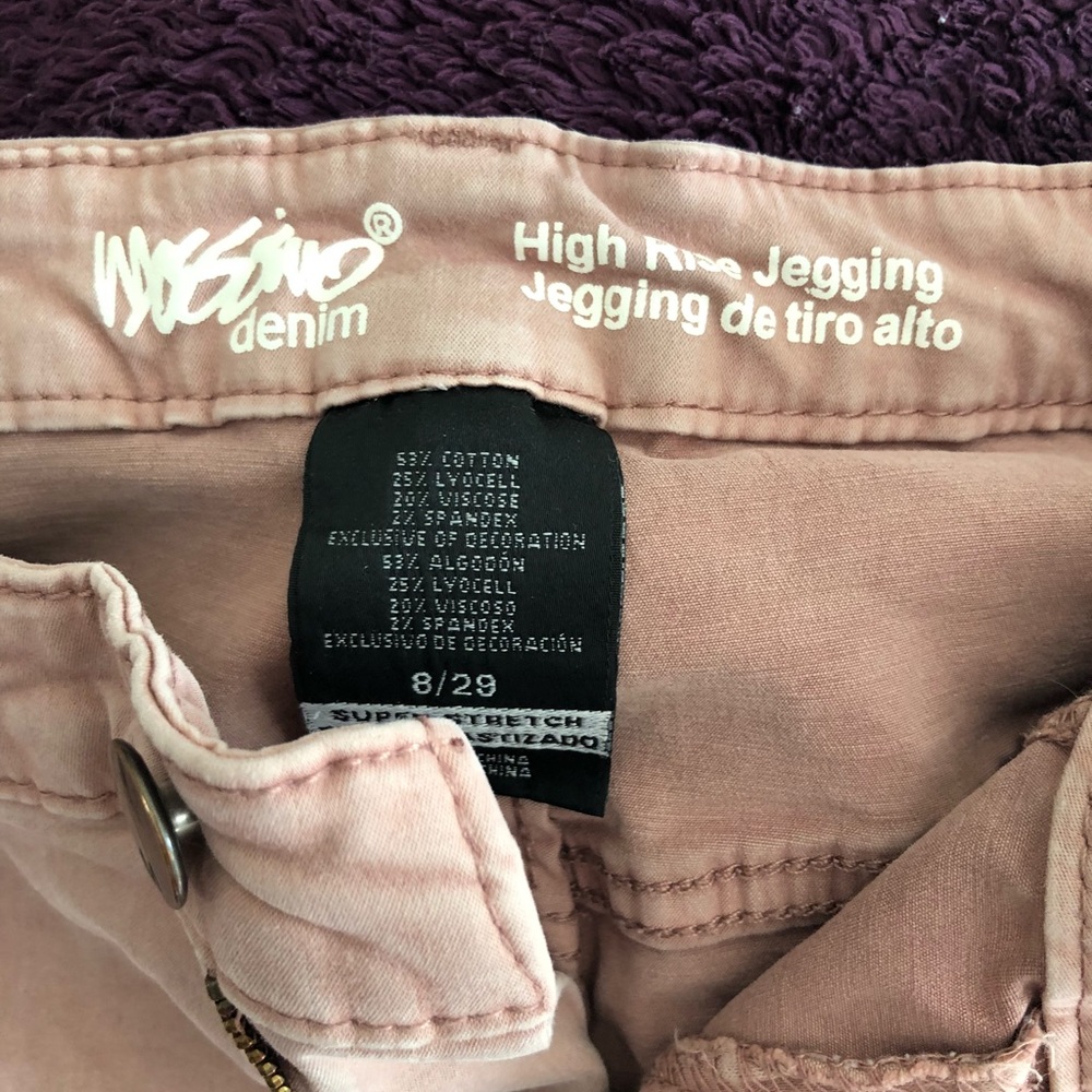 Pink high rise jeggings